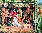 A Converted British Family Sheltering a Christian Missionary from the Persecution of the Druids, a scene of persecution by druids in ancient Britain p, William Holman Hunt